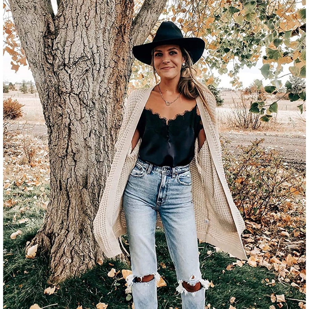 Cable Knit Cardigan Sweater with Pockets